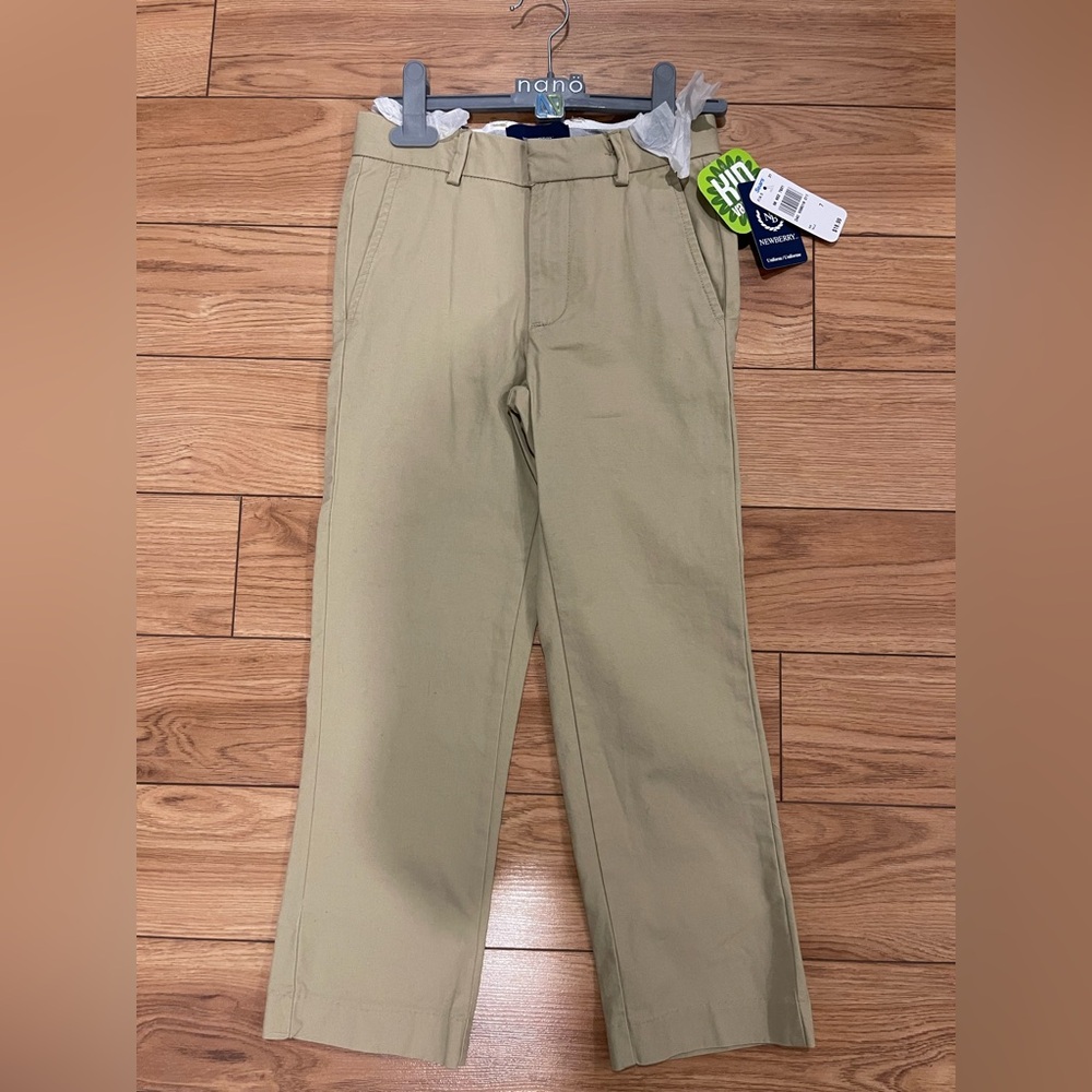 Newberry Khaki Straight Leg kids Pants size 7 adjustable waist